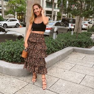 Super cute animal print midi skirt
